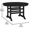 image:imageFlash Furniture Colonel Outdoor Dining Table for 4 Commercial Grade AllWeather Recycled HDPE Adirondack Style Table UV Fade Resistant 48 Round BlackBlack