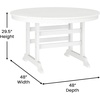 image:imageFlash Furniture Colonel Outdoor Dining Table for 4 Commercial Grade AllWeather Recycled HDPE Adirondack Style Table UV Fade Resistant 48 Round BlackWhite