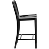 image:imageFlash Furniture Commercial Grade 24 High White Metal IndoorOutdoor Counter Height Stool with Vertical Slat BackBlack