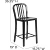 image:imageFlash Furniture Commercial Grade 24 High White Metal IndoorOutdoor Counter Height Stool with Vertical Slat BackBlack