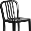 image:imageFlash Furniture Commercial Grade 24 High White Metal IndoorOutdoor Counter Height Stool with Vertical Slat BackBlack