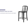 image:imageFlash Furniture Commercial Grade 24 High White Metal IndoorOutdoor Counter Height Stool with Vertical Slat BackBlack