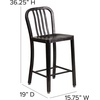 image:imageFlash Furniture Commercial Grade 24 High White Metal IndoorOutdoor Counter Height Stool with Vertical Slat BackBlackantique Gold