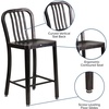 image:imageFlash Furniture Commercial Grade 24 High White Metal IndoorOutdoor Counter Height Stool with Vertical Slat BackBlackantique Gold