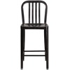 image:imageFlash Furniture Commercial Grade 24 High White Metal IndoorOutdoor Counter Height Stool with Vertical Slat BackBlackantique Gold
