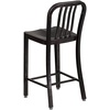 image:imageFlash Furniture Commercial Grade 24 High White Metal IndoorOutdoor Counter Height Stool with Vertical Slat BackBlackantique Gold