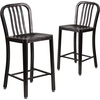 image:imageFlash Furniture Commercial Grade 24 High White Metal IndoorOutdoor Counter Height Stool with Vertical Slat BackBlackantique Gold