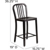 image:imageFlash Furniture Commercial Grade 24 High White Metal IndoorOutdoor Counter Height Stool with Vertical Slat BackBlackantique Gold