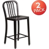 image:imageFlash Furniture Commercial Grade 24 High White Metal IndoorOutdoor Counter Height Stool with Vertical Slat BackBlackantique Gold