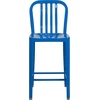 image:imageFlash Furniture Commercial Grade 24 High White Metal IndoorOutdoor Counter Height Stool with Vertical Slat BackBlue
