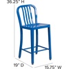 image:imageFlash Furniture Commercial Grade 24 High White Metal IndoorOutdoor Counter Height Stool with Vertical Slat BackBlue