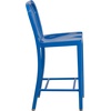 image:imageFlash Furniture Commercial Grade 24 High White Metal IndoorOutdoor Counter Height Stool with Vertical Slat BackBlue