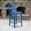 image:imageFlash Furniture Commercial Grade 24 High White Metal IndoorOutdoor Counter Height Stool with Vertical Slat BackBlue