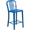 image:imageFlash Furniture Commercial Grade 24 High White Metal IndoorOutdoor Counter Height Stool with Vertical Slat BackBlue