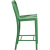 image:imageFlash Furniture Commercial Grade 24 High White Metal IndoorOutdoor Counter Height Stool with Vertical Slat BackGreen