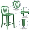 image:imageFlash Furniture Commercial Grade 24 High White Metal IndoorOutdoor Counter Height Stool with Vertical Slat BackGreen