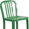 image:imageFlash Furniture Commercial Grade 24 High White Metal IndoorOutdoor Counter Height Stool with Vertical Slat BackGreen