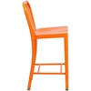 image:imageFlash Furniture Commercial Grade 24 High White Metal IndoorOutdoor Counter Height Stool with Vertical Slat BackOrange