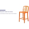image:imageFlash Furniture Commercial Grade 24 High White Metal IndoorOutdoor Counter Height Stool with Vertical Slat BackOrange