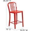 image:imageFlash Furniture Commercial Grade 24 High White Metal IndoorOutdoor Counter Height Stool with Vertical Slat BackRed