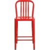 image:imageFlash Furniture Commercial Grade 24 High White Metal IndoorOutdoor Counter Height Stool with Vertical Slat BackRed