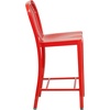 image:imageFlash Furniture Commercial Grade 24 High White Metal IndoorOutdoor Counter Height Stool with Vertical Slat BackRed