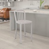 image:imageFlash Furniture Commercial Grade 24 High White Metal IndoorOutdoor Counter Height Stool with Vertical Slat BackSilver
