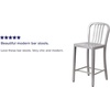 image:imageFlash Furniture Commercial Grade 24 High White Metal IndoorOutdoor Counter Height Stool with Vertical Slat BackSilver