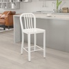 image:imageFlash Furniture Commercial Grade 24 High White Metal IndoorOutdoor Counter Height Stool with Vertical Slat BackWhite