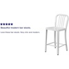 image:imageFlash Furniture Commercial Grade 24 High White Metal IndoorOutdoor Counter Height Stool with Vertical Slat BackWhite