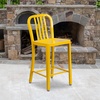 image:imageFlash Furniture Commercial Grade 24 High White Metal IndoorOutdoor Counter Height Stool with Vertical Slat BackYellow