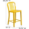 image:imageFlash Furniture Commercial Grade 24 High White Metal IndoorOutdoor Counter Height Stool with Vertical Slat BackYellow
