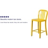 image:imageFlash Furniture Commercial Grade 24 High White Metal IndoorOutdoor Counter Height Stool with Vertical Slat BackYellow