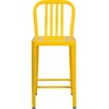 image:imageFlash Furniture Commercial Grade 24 High White Metal IndoorOutdoor Counter Height Stool with Vertical Slat BackYellow