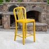image:imageFlash Furniture Commercial Grade 24 High White Metal IndoorOutdoor Counter Height Stool with Vertical Slat BackYellow