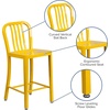 image:imageFlash Furniture Commercial Grade 24 High White Metal IndoorOutdoor Counter Height Stool with Vertical Slat BackYellow