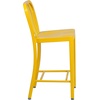 image:imageFlash Furniture Commercial Grade 24 High White Metal IndoorOutdoor Counter Height Stool with Vertical Slat BackYellow