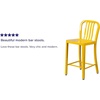 image:imageFlash Furniture Commercial Grade 24 High White Metal IndoorOutdoor Counter Height Stool with Vertical Slat BackYellow