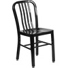 image:imageFlash Furniture Commercial Grade 30 Round Blue Metal IndoorOutdoor Table Set with 4 Vertical Slat Back ChairsBlack
