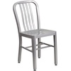 image:imageFlash Furniture Commercial Grade 30 Round Blue Metal IndoorOutdoor Table Set with 4 Vertical Slat Back ChairsGrey