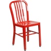 image:imageFlash Furniture Commercial Grade 30 Round Blue Metal IndoorOutdoor Table Set with 4 Vertical Slat Back ChairsRed
