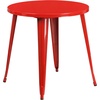 image:imageFlash Furniture Commercial Grade 30 Round Blue Metal IndoorOutdoor Table Set with 4 Vertical Slat Back ChairsRed