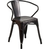 image:imageFlash Furniture Commercial Grade 30 Round Red Metal IndoorOutdoor Table Set with 4 Arm ChairsBlackantique Gold