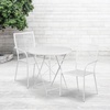 image:imageFlash Furniture Commercial Grade 30 Round White IndoorOutdoor Steel Folding Patio Table Set with 2 Square Back ChairsWhite