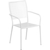image:imageFlash Furniture Commercial Grade 30 Round White IndoorOutdoor Steel Folding Patio Table Set with 2 Square Back ChairsWhite