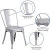 image:imageFlash Furniture Commercial Grade 315 Square Mint Green Metal IndoorOutdoor Table Set with 4 Stack ChairsSilver