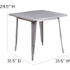 image:imageFlash Furniture Commercial Grade 315 Square Mint Green Metal IndoorOutdoor Table Set with 4 Stack ChairsSilver