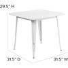 image:imageFlash Furniture Commercial Grade 315 Square Mint Green Metal IndoorOutdoor Table Set with 4 Stack ChairsWhite