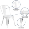 image:imageFlash Furniture Commercial Grade 315 Square Mint Green Metal IndoorOutdoor Table Set with 4 Stack ChairsWhite