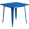 image:imageFlash Furniture Commercial Grade 315 Square Yellow Metal IndoorOutdoor Table Set with 4 Arm ChairsBlue